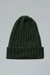 Sskein Ribbed Beanie In Green