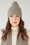 Sskein Ribbed Beanie In Ivory Marl