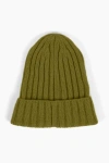 Sskein Ribbed Beanie In Moss