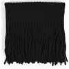Sskein Ribbed Fringe Scarf In Black