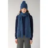 Sskein Ribbed Fringe Scarf In Blue Marl