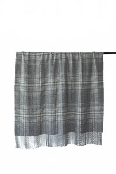 Sskein Rustic Plaid Throw In Grey