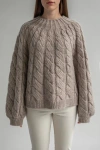 Sskein Tomo Mix Cable Handknit In Oat Heather