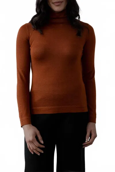 SSKEIN TURTLE NECK PULLOVER IN RUST