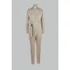 Sskein Wrap Neck Jumpsuit In Brown