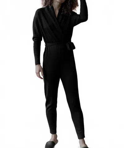Sskein Wrap Neck Jumpsuit In Black