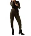Sskein Wrap Neck Jumpsuit In Hunter In Green