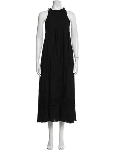Pre-owned Ssone Halterneck Long Dress In Black