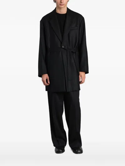 Ssstein Belted Notch-lapels Blazer In Black