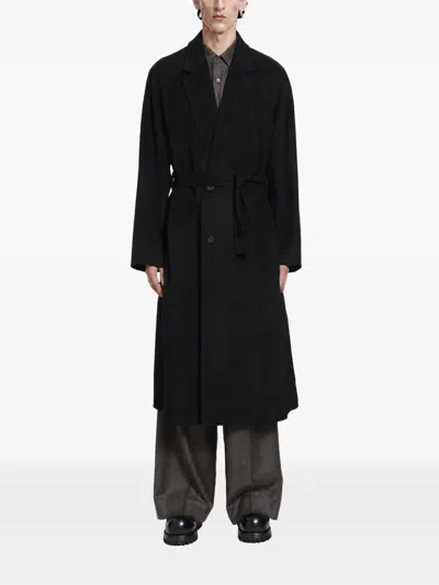 Ssstein Belted Single-breasted Coat In Black