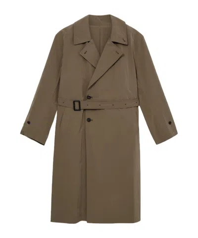 Ssstein Belted Trench Coat In Blue