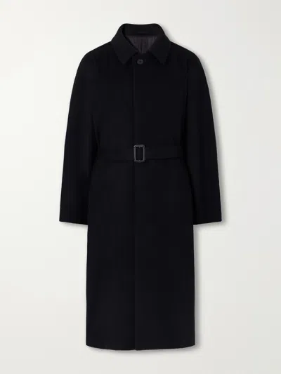 Ssstein Belted Wool And Cashmere-blend Coat In Black