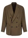 Ssstein Oversized Double-breasted Suit Jacket In Brown
