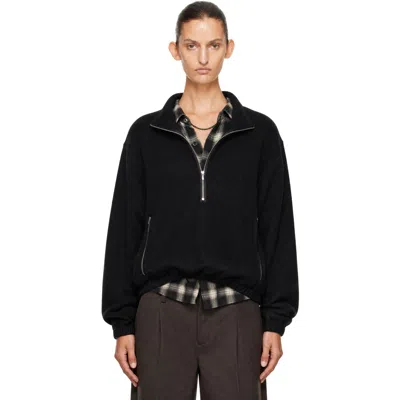 Ssstein Black Fleece Pullover Sweater