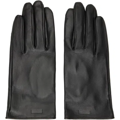 Ssstein Black Leather Gloves