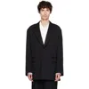 Ssstein Black Oversized Single Breasted Long Blazer In Black