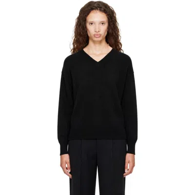 Ssstein Black Pure Cashmere Knit V-neck Sweater In Animal Print