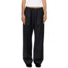 Ssstein Black Wool Silk Drawstring Easy Trousers In Black