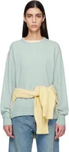 Ssstein Blue Extra Fine Wool Knit Sweater In Blue