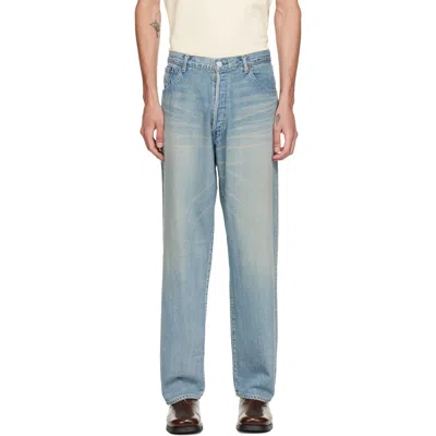 Ssstein Blue Oversize Fit Jeans In Purple