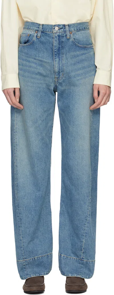 Ssstein Blue Twist Cut Jeans