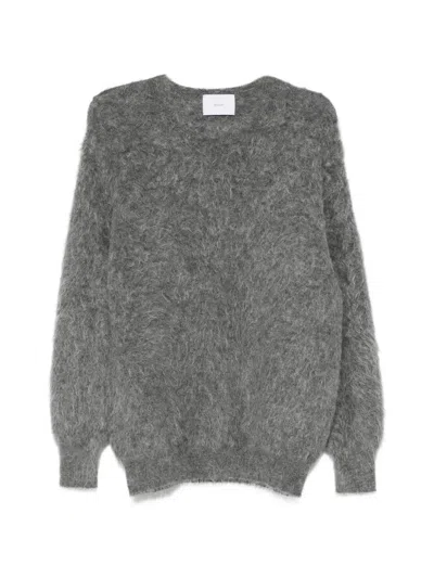 Ssstein Brushed Mohair-blend Sweater In Grey