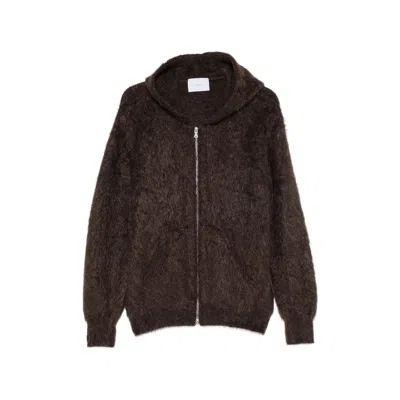 Ssstein Brushed-knit Cardigan In Brown