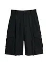 Ssstein Button-fastening Cargo Shorts In Black