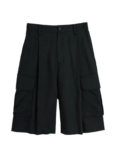 Ssstein Button-fastening Cargo Shorts In Black
