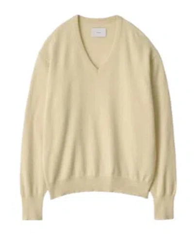 Ssstein Cashmere V-neck Long-sleeved Sweater In Yellow