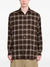 Ssstein Check-pattern Oversized Shirt In Brown