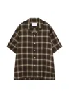 Ssstein Check-pattern Shirt In Brown