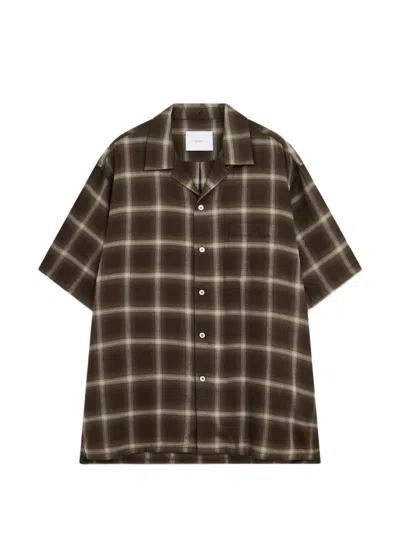 Ssstein Check-pattern Shirt In Brown