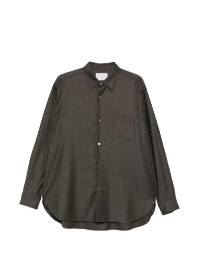Ssstein Chest-pocket Long-sleeve Shirt In Grey
