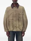 Ssstein Contrast-collar Patch-pocket Jacket In Brown