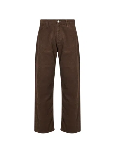 Ssstein Corduroy Straight-leg Trousers In 브라운