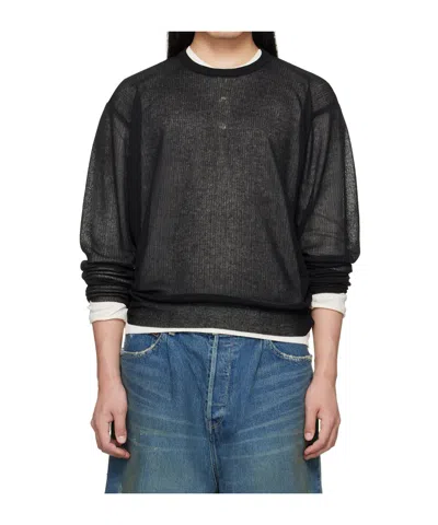 Ssstein Crew Neck Long-sleeved Knitwear In Black