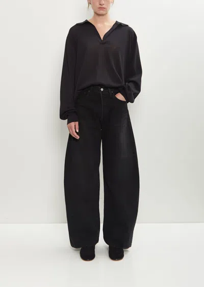 Ssstein Deformation Wide Denim Jeans In Black