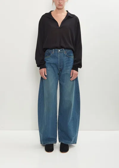 Ssstein Deformation Wide Denim Jeans In Purple