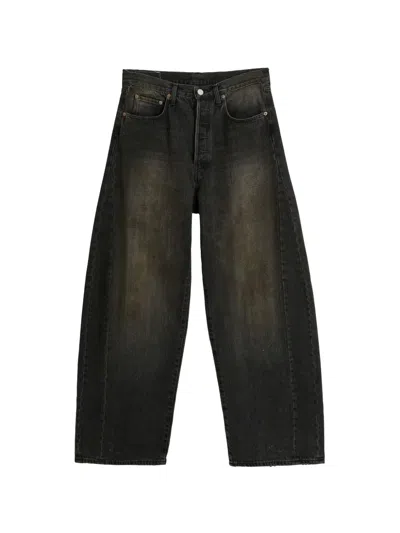 Ssstein Deformation Wide-leg Jeans In Black