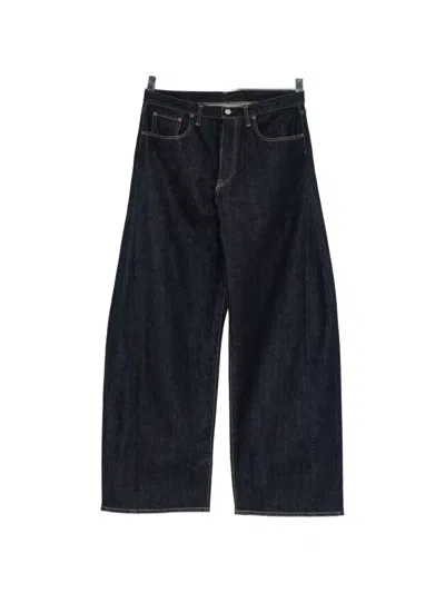 Ssstein Deformation Wide-leg Jeans In Blue