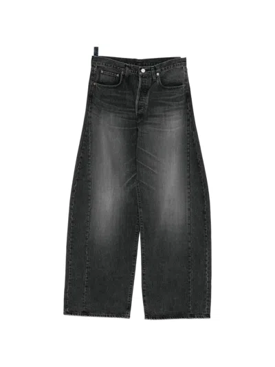 Ssstein Deformation Wide-leg Jeans In Black