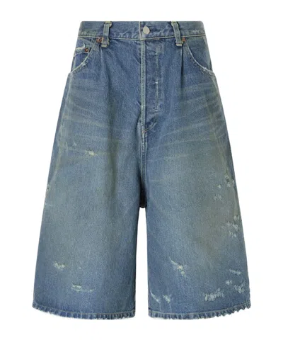 Ssstein Distressed Denim Shorts In Blue