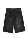 Ssstein Distressed-effect Shorts In Black