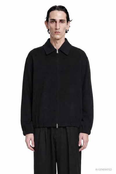 Ssstein Linen And Silk-blend Satin Blouson Jacket In Black