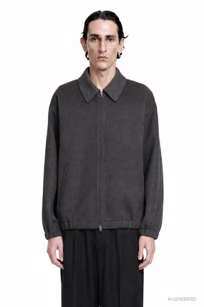 Ssstein Double Face Cloth Zip Jacket In Gray