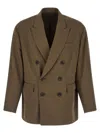 Ssstein Oversized Double-breasted Suit Jacket In Green