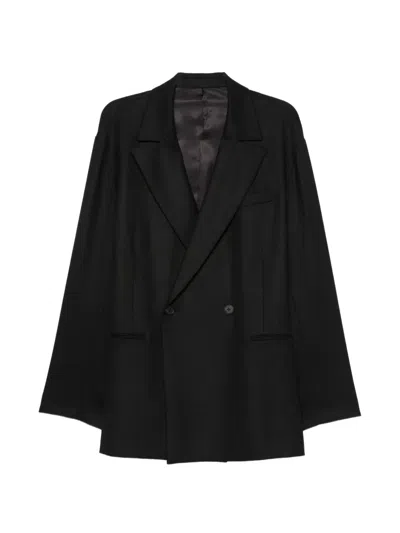 Ssstein Double-breasted Oversized Blazer In Black