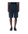 Ssstein Pleated Elasticated-waistband Shorts In Blue