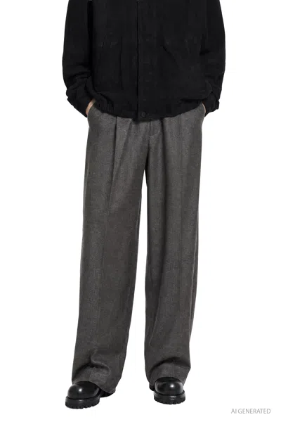 Ssstein Extra Fine Wool Extra Wide Trousers In Brown